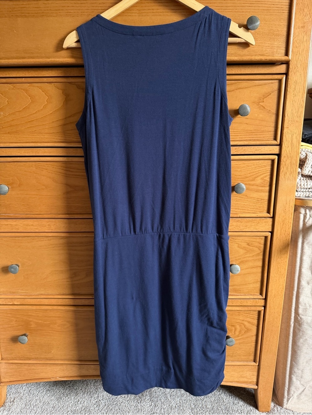 Athleta Sports Mini Dress Navy Ruched Sides Activewear Athleisure Training M - Picture 2 of 8